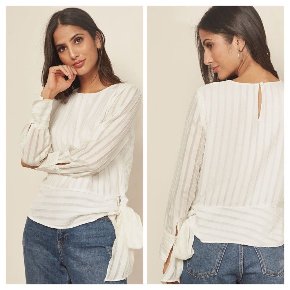 J. Crew Shadow Stripe Top Size 00